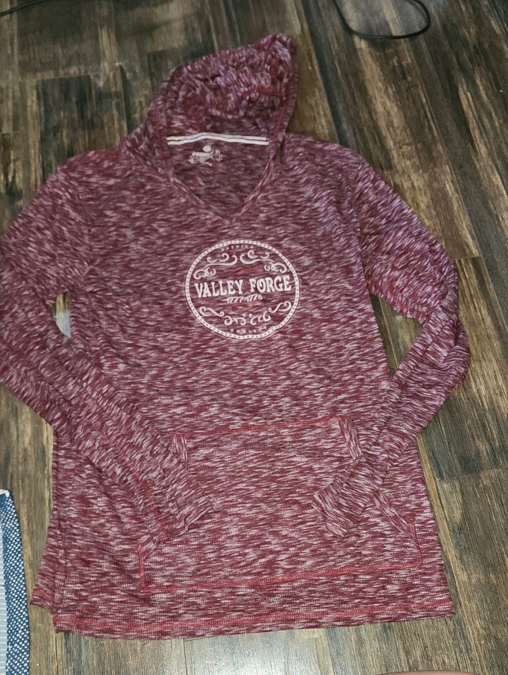 Women's Marled Hooded Pullover - Burgundy